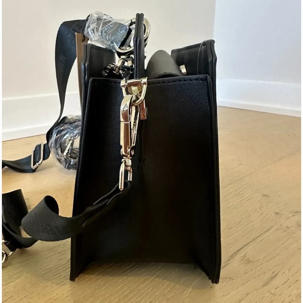RARE NWT STEVE MADDEN BEVELYNG CROSSBODY SATCHEL W/RHINESTONE LOGO Black VIRAL - Picture 13 of 14